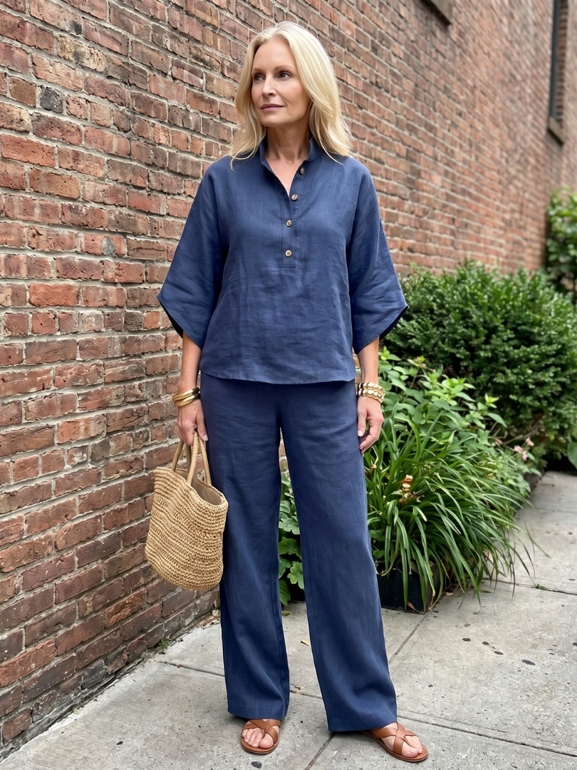 Amity | Relaxed Button Front Tunic and Pant Set
