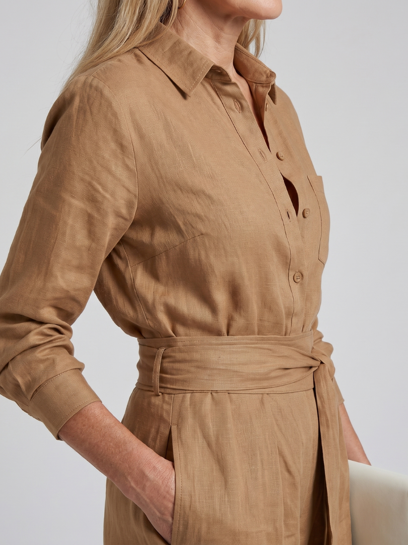 Jovie | Long Sleeve Jumpsuit with Buttons and Wide Legs