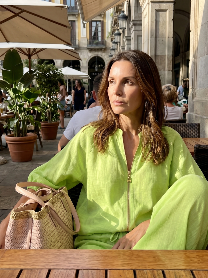 Natalia | Zip-Up Top and Wide Pants