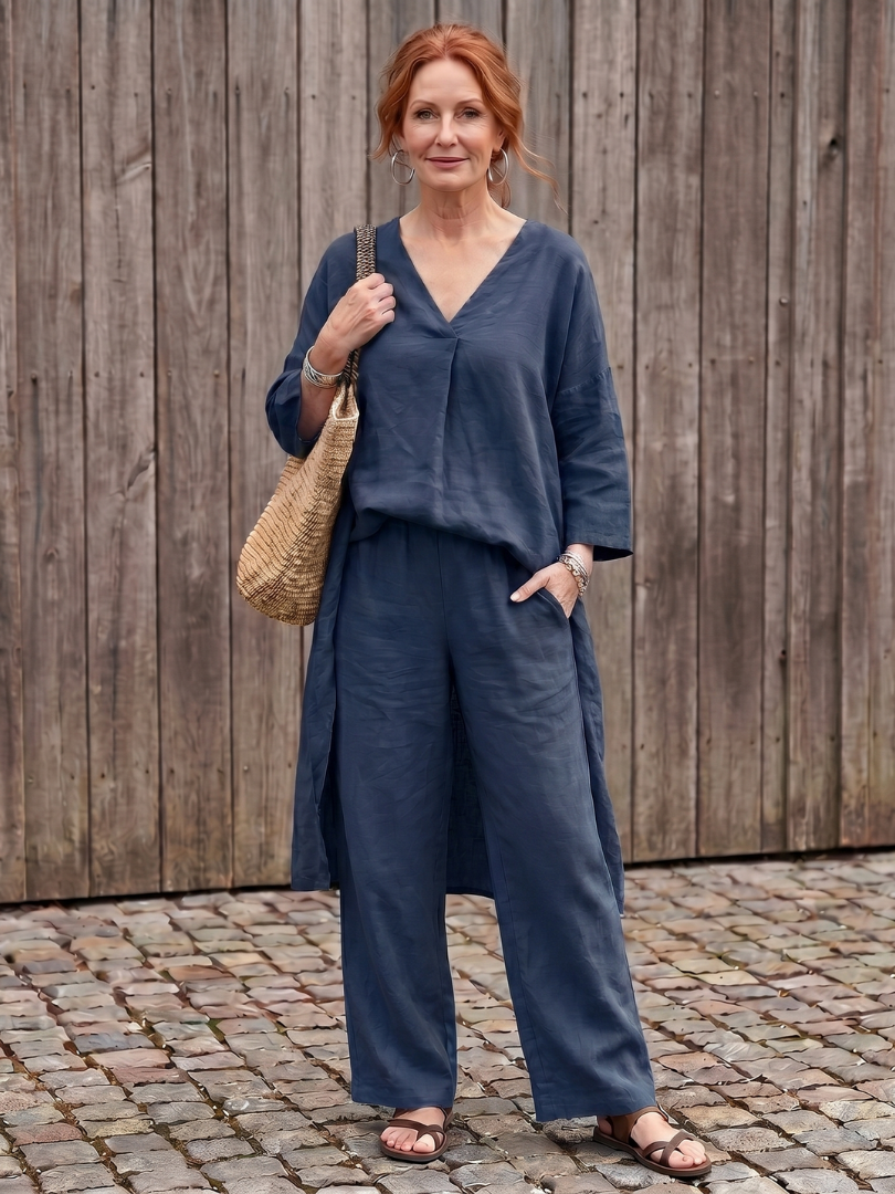 Onyx | Long Tunic Top and Wide Pants Set