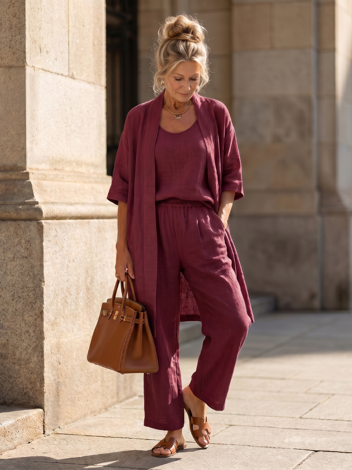 Yael | Casual Three-Piece Top and Pants Set