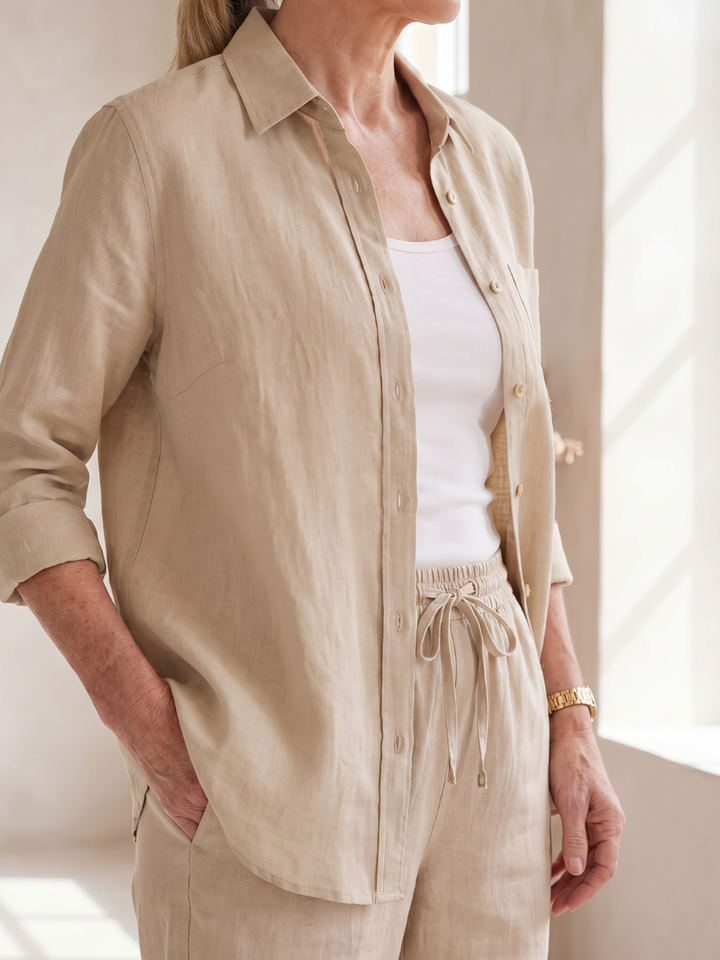 Noor | Long Sleeve Shirt and Tapered Pants Set
