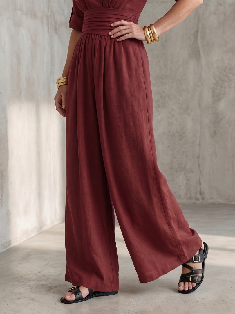 Wanda | Wide-Leg Jumpsuit with Crossed Neckline