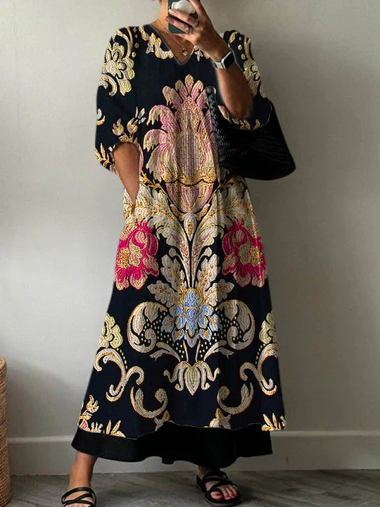 Natalie™ Elegant Print Dress Clara