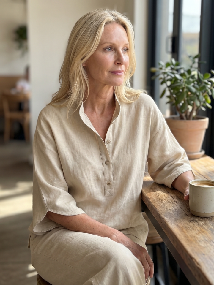 Amity | Relaxed Button Front Tunic and Pant Set