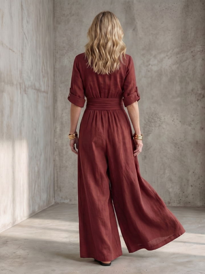 Wanda | Wide-Leg Jumpsuit with Crossed Neckline