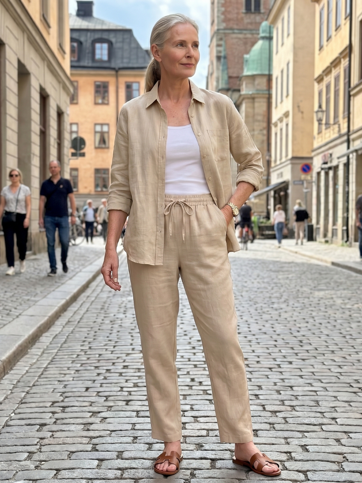 Noor | Long Sleeve Shirt and Tapered Pants Set