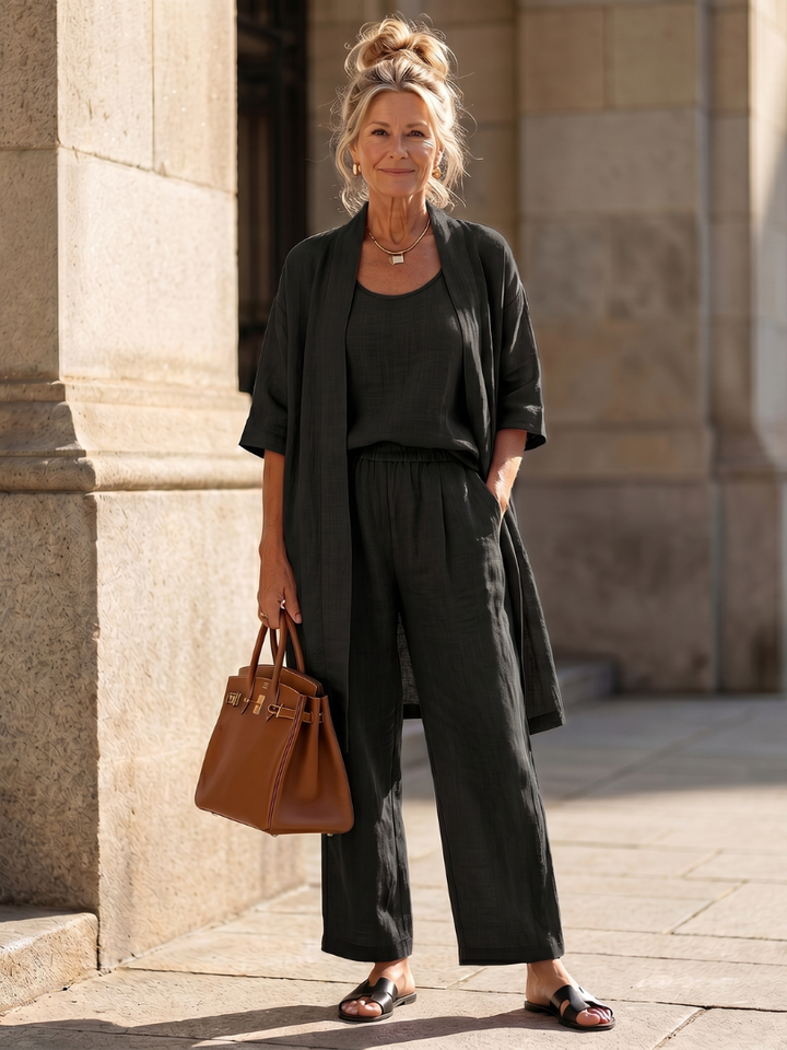 Yael | Casual Three-Piece Top and Pants Set