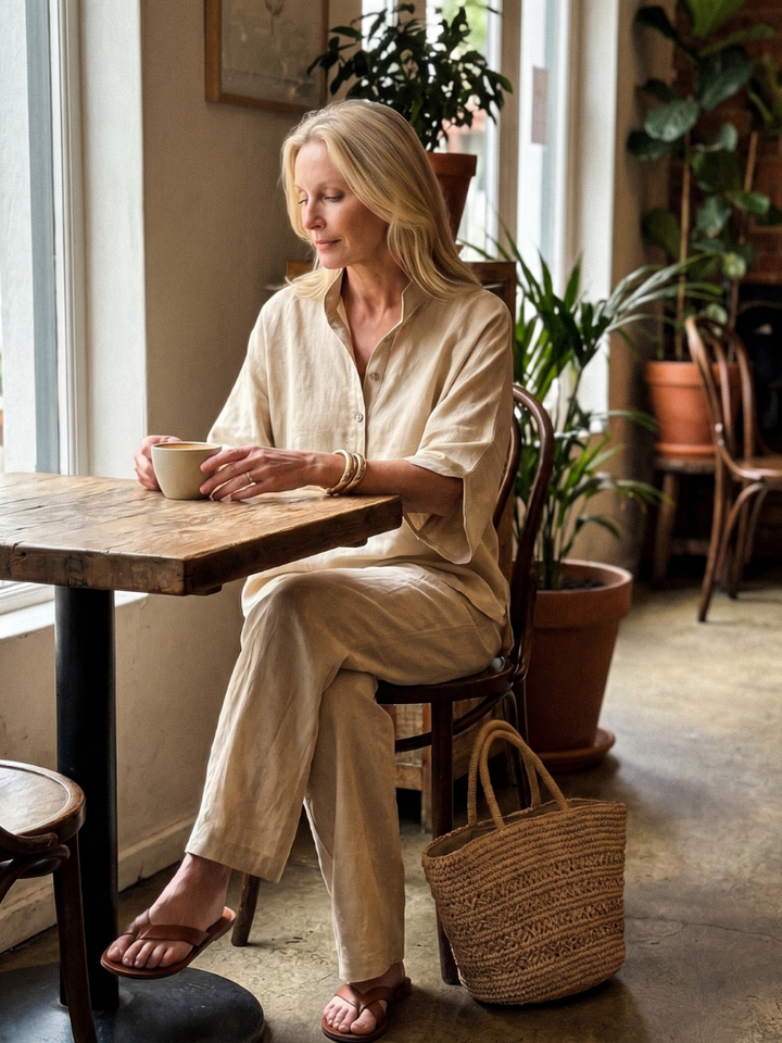 Amity | Relaxed Button Front Tunic and Pant Set