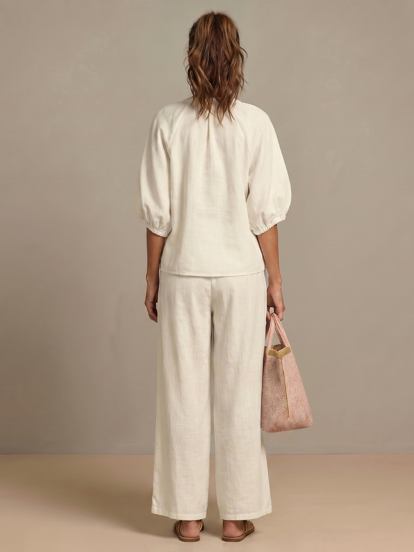 Natalia | Zip-Up Top and Wide Pants