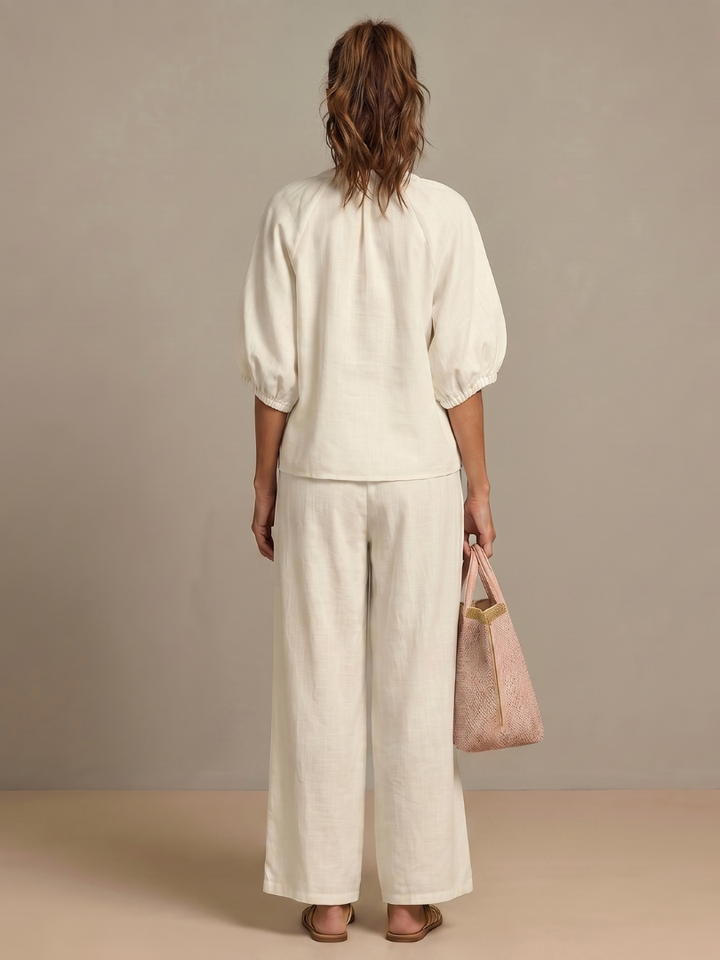 Natalia | Zip-Up Top and Wide Pants