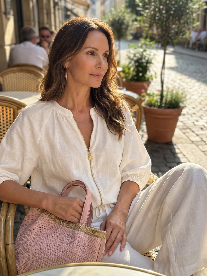 Natalia | Zip-Up Top and Wide Pants
