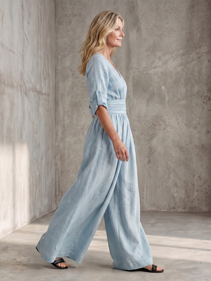 Wanda | Wide-Leg Jumpsuit with Crossed Neckline