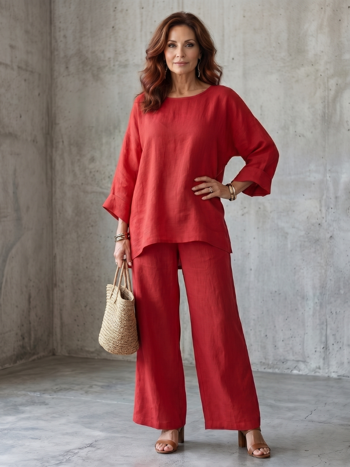 Prue | Oversized Tunic Set and Wide Pants