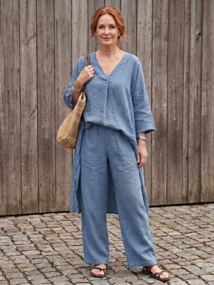 Onyx | Long Tunic Top and Wide Pants Set