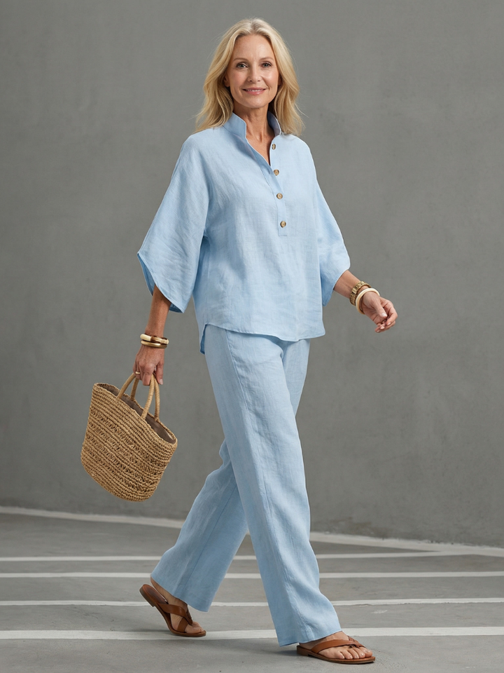 Amity | Relaxed Button Front Tunic and Pant Set