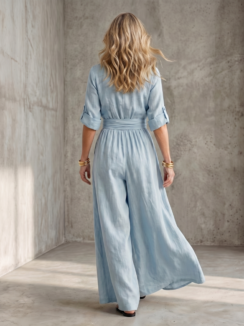 Wanda | Wide-Leg Jumpsuit with Crossed Neckline