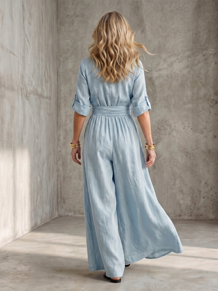 Wanda | Wide-Leg Jumpsuit with Crossed Neckline