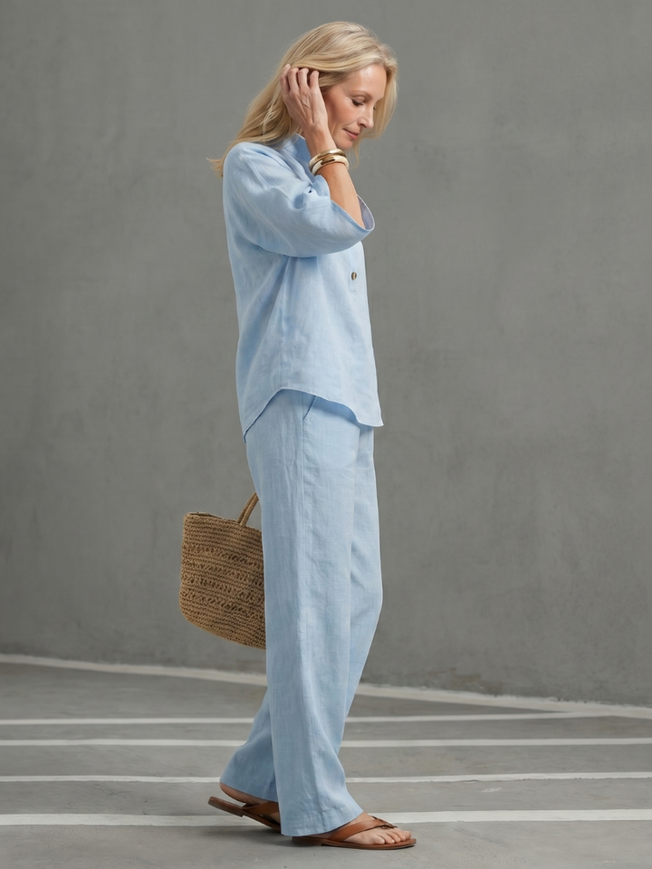 Amity | Relaxed Button Front Tunic and Pant Set