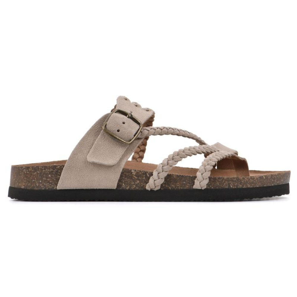 Hadley™ Braided Suede Sandals Flat Cork Natural Comfort