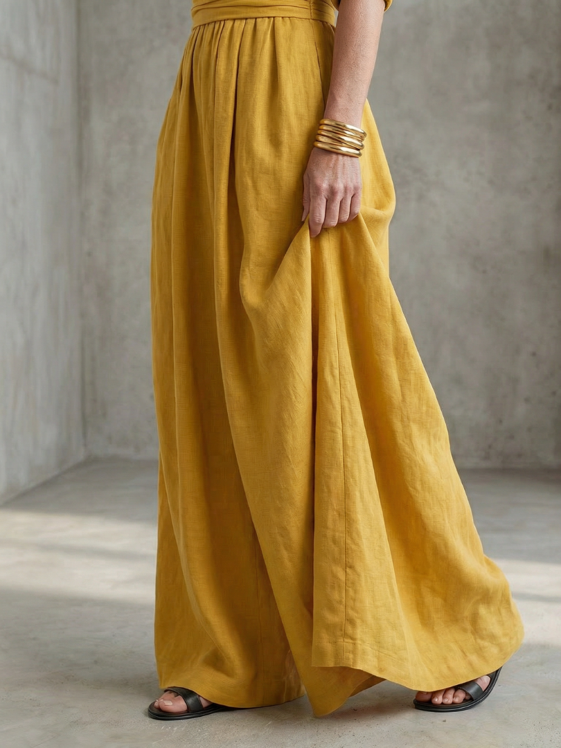 Wanda | Wide-Leg Jumpsuit with Crossed Neckline