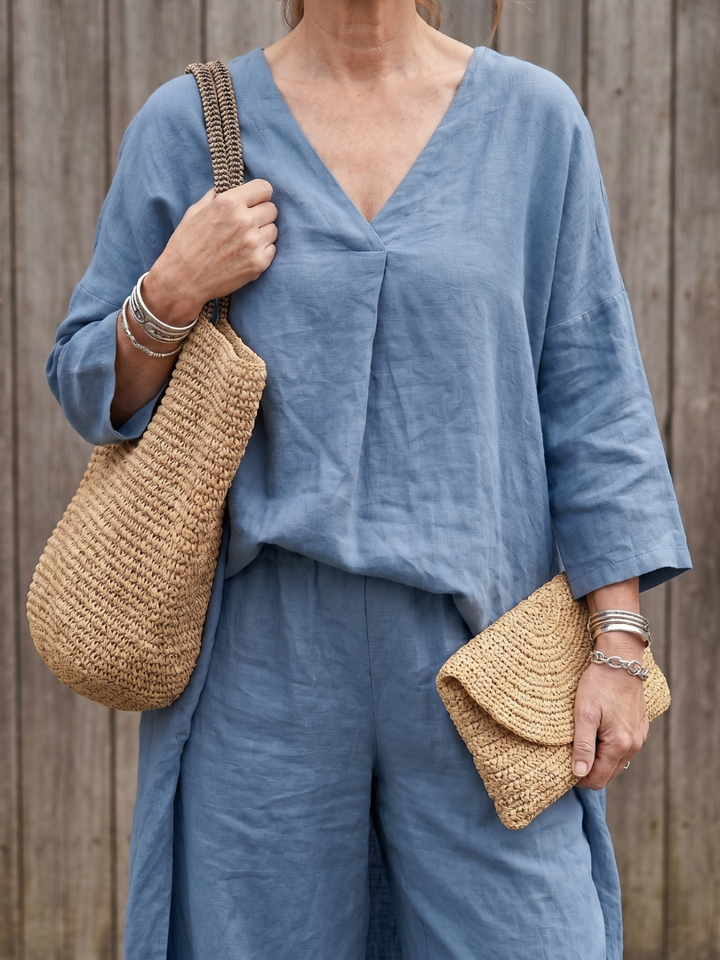 Onyx | Long Tunic Top and Wide Pants Set