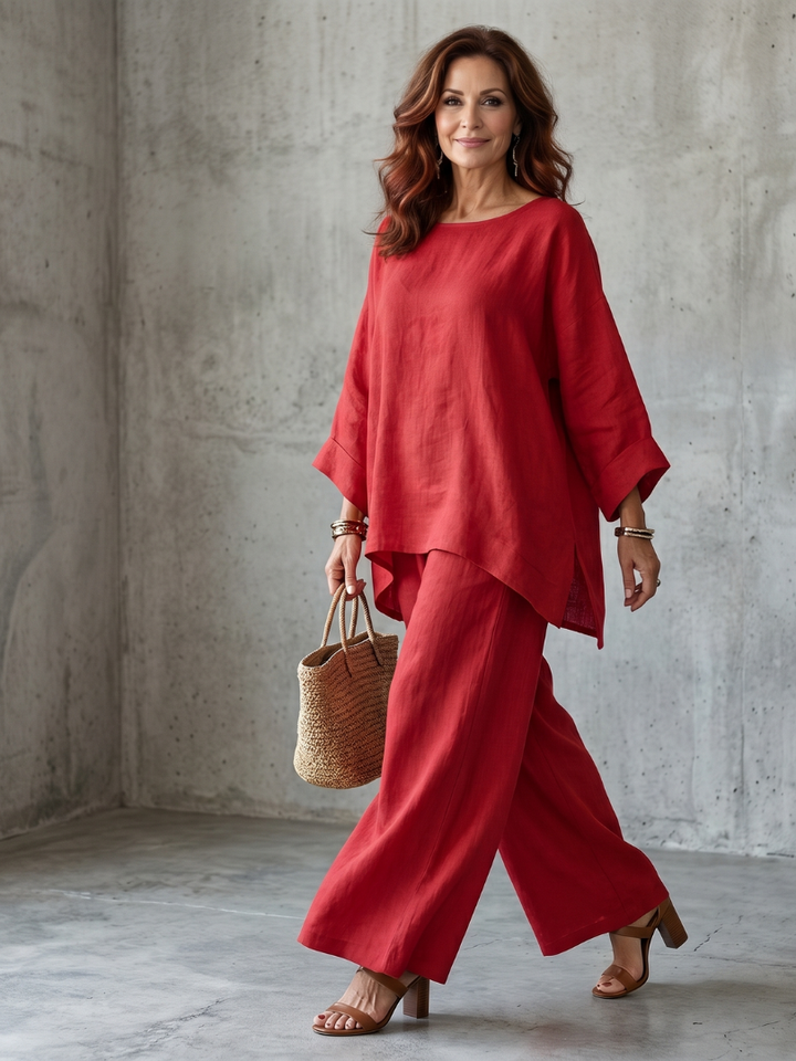 Prue | Oversized Tunic Set and Wide Pants