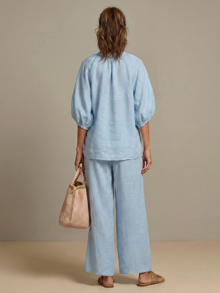 Natalia | Zip-Up Top and Wide Pants