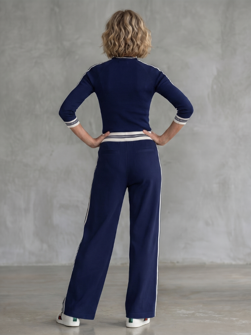 Eirlys | Fitted Long Sleeve Top and Wide Pants Set
