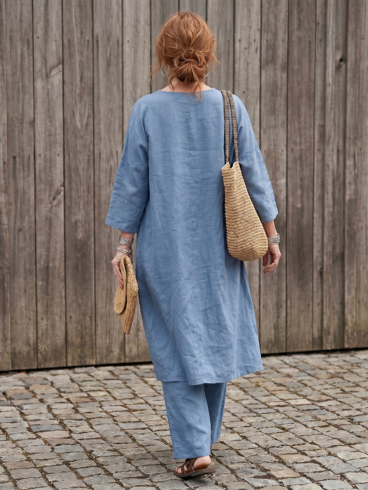 Onyx | Long Tunic Top and Wide Pants Set