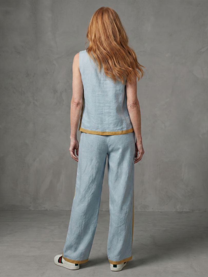 Inara | Sleeveless Top and Wide Pants with Contrast