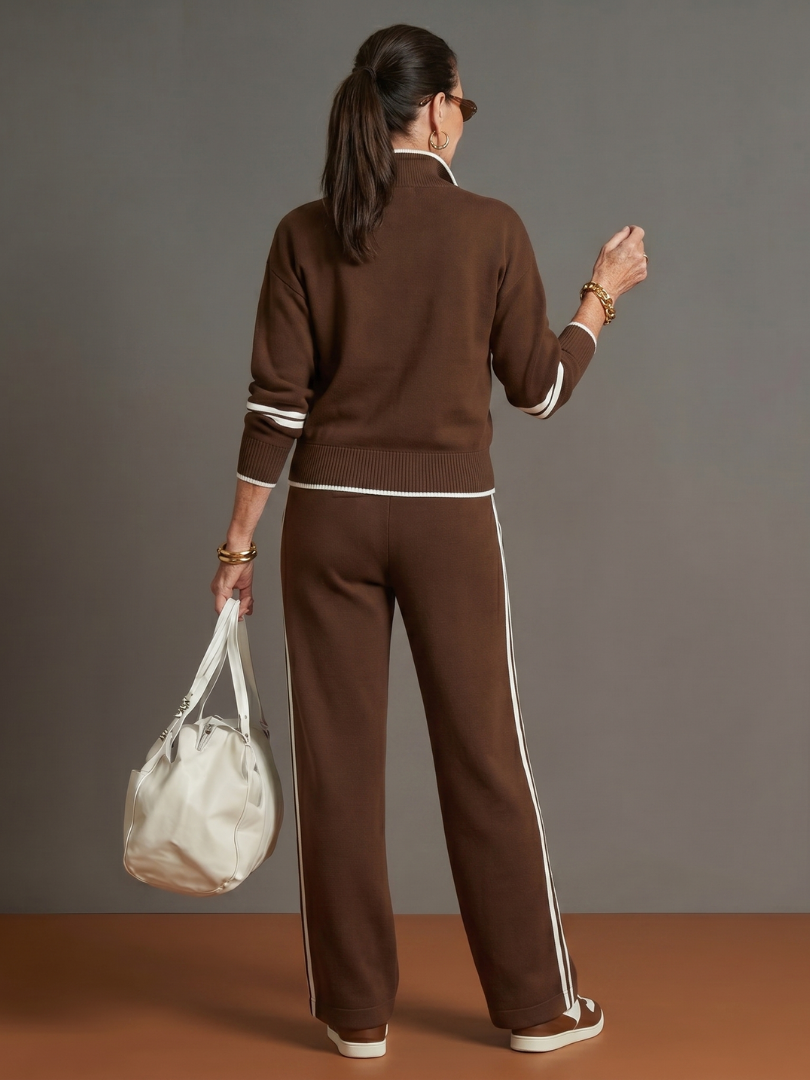 Rain | Long Sleeve Striped Side Panel Tracksuit with Zip Collar