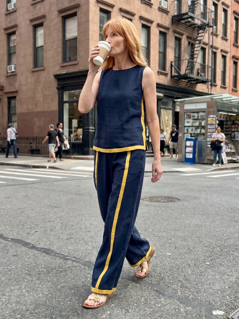 Inara | Sleeveless Top and Wide Pants with Contrast