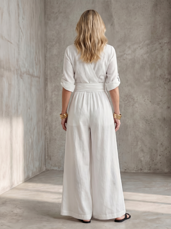 Wanda | Wide-Leg Jumpsuit with Crossed Neckline
