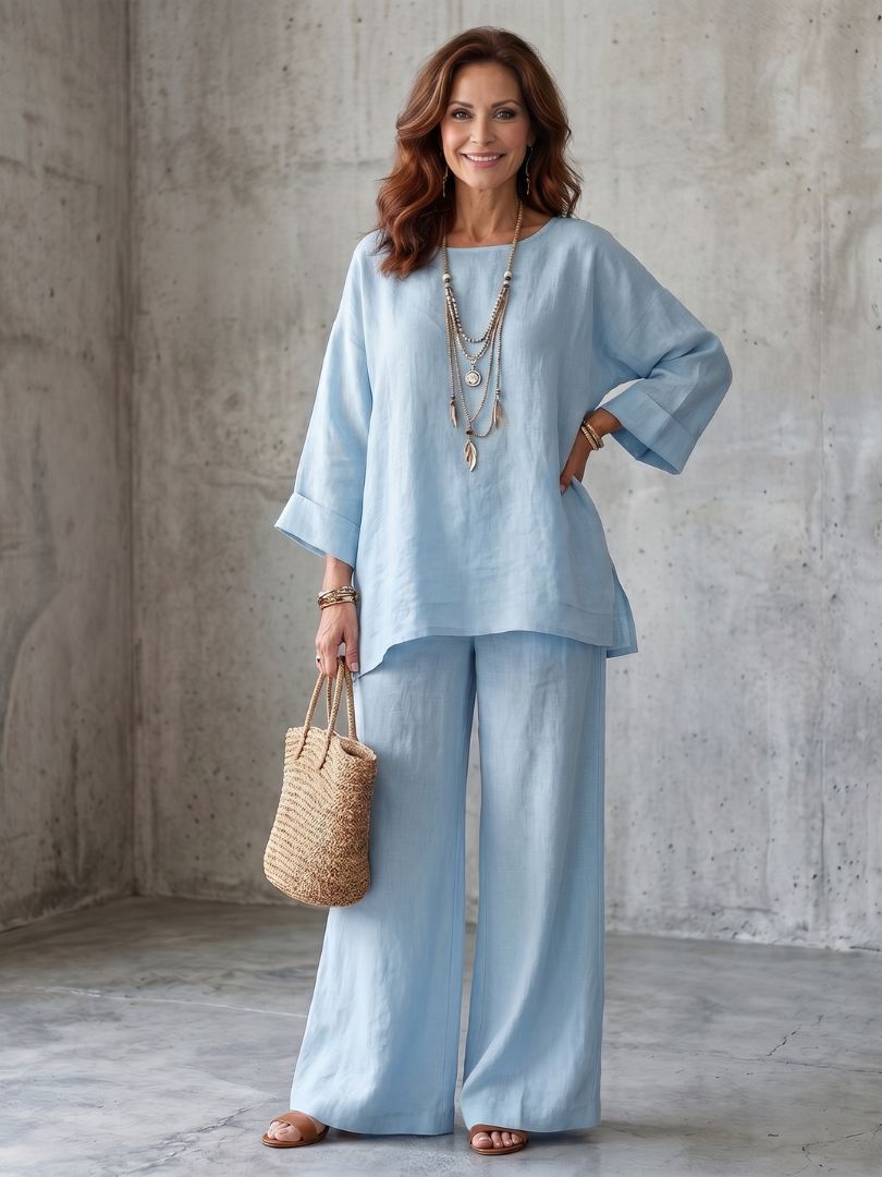 Prue | Oversized Tunic Set and Wide Pants