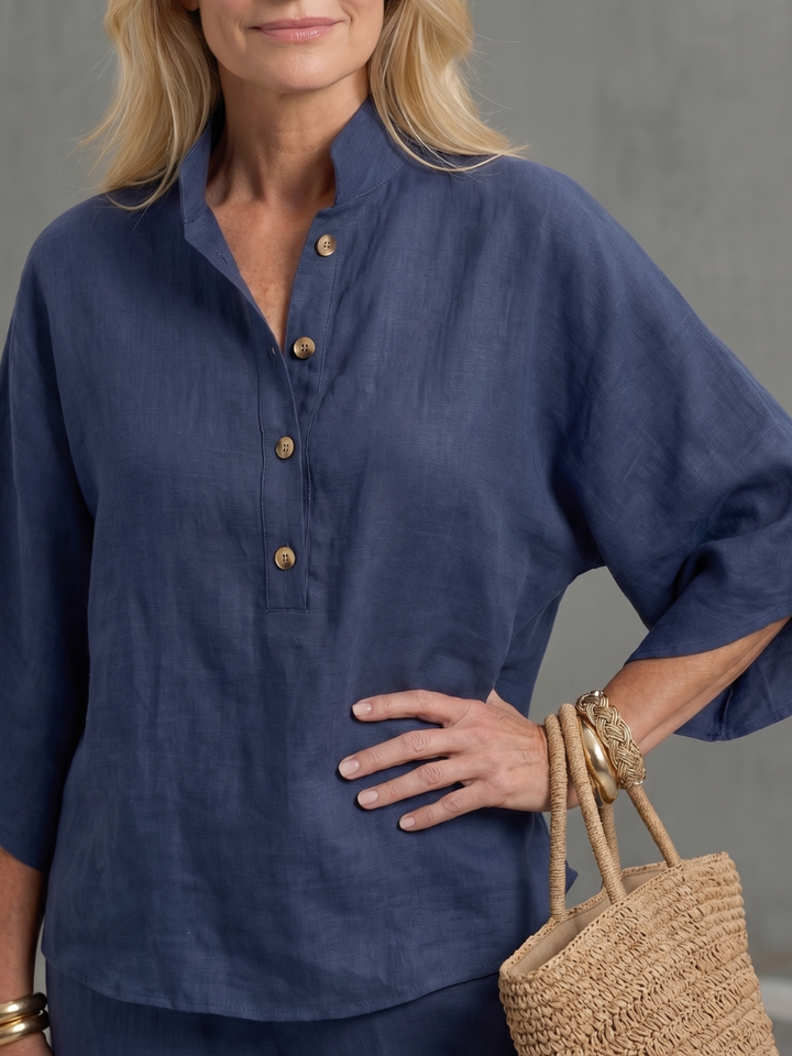 Amity | Relaxed Button Front Tunic and Pant Set