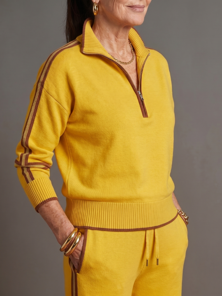 Rain | Long Sleeve Striped Side Panel Tracksuit with Zip Collar