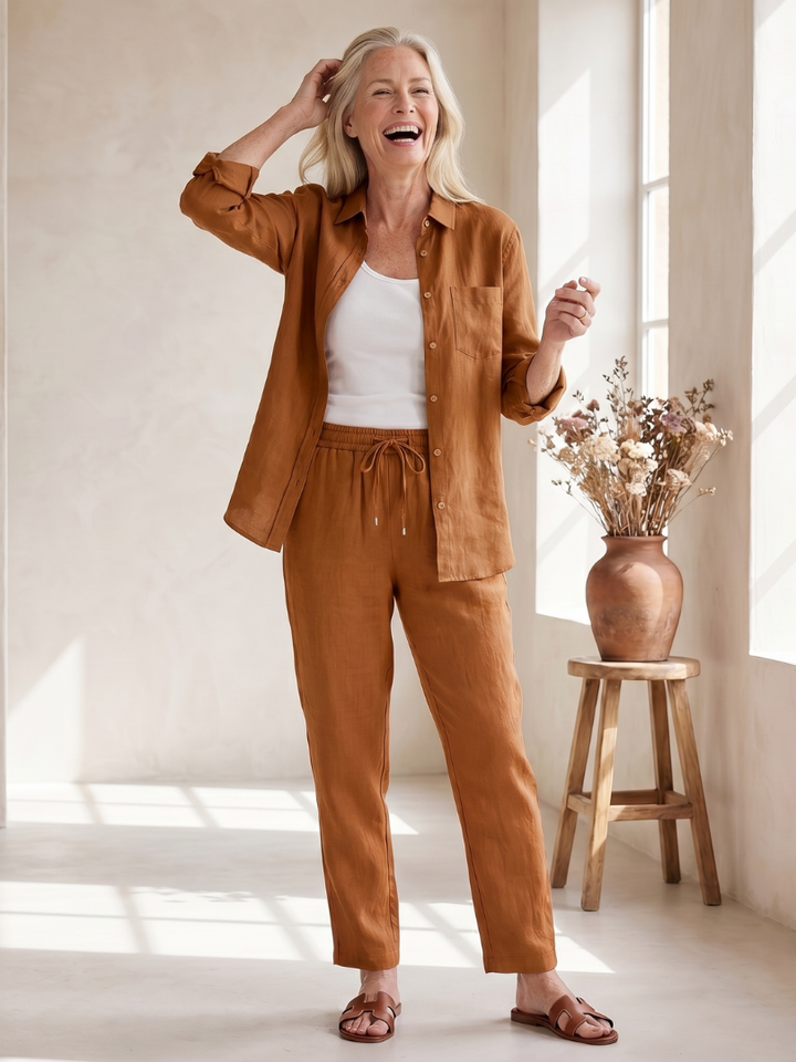 Noor | Long Sleeve Shirt and Tapered Pants Set