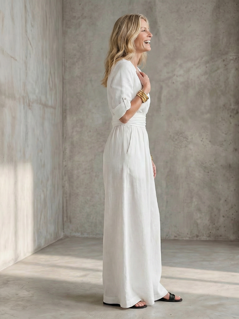 Wanda | Wide-Leg Jumpsuit with Crossed Neckline