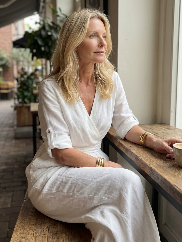 Wanda | Wide-Leg Jumpsuit with Crossed Neckline