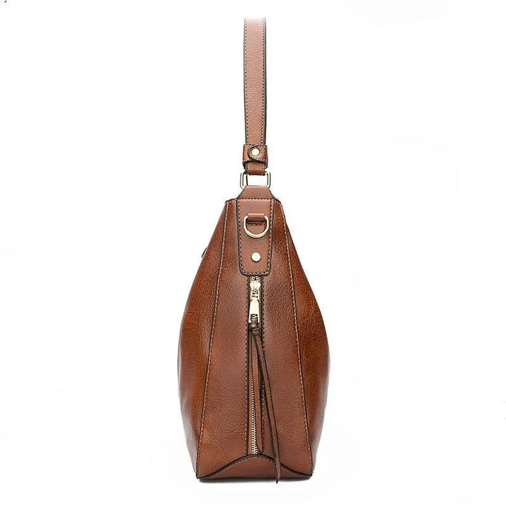 Patrice™ Soft Leather Hobo Tote Bag with Hidden Anti Theft Pocket