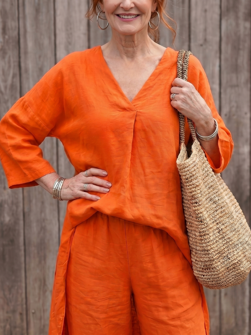 Onyx | Long Tunic Top and Wide Pants Set