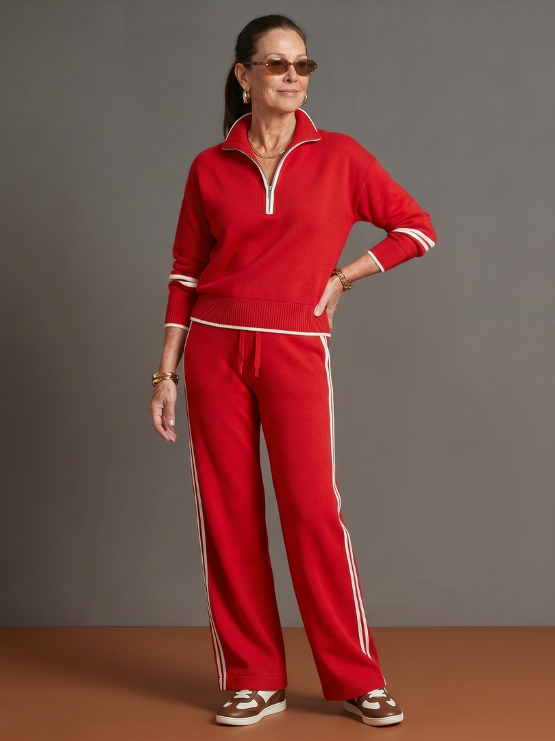 Rain | Long Sleeve Striped Side Panel Tracksuit with Zip Collar