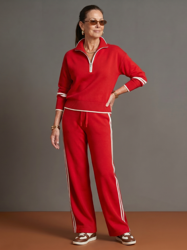 Rain | Long Sleeve Striped Side Panel Tracksuit with Zip Collar