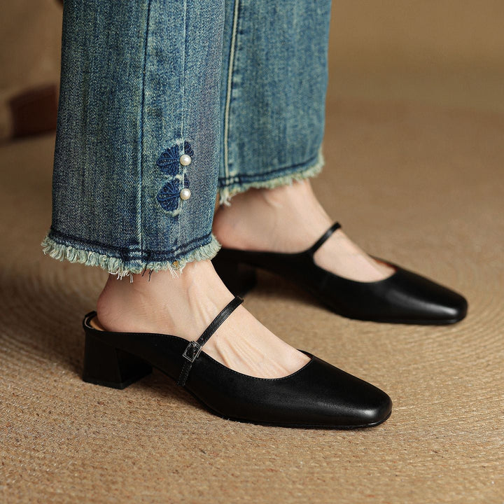 Sheryl™ | Refined Leather Walking Mules