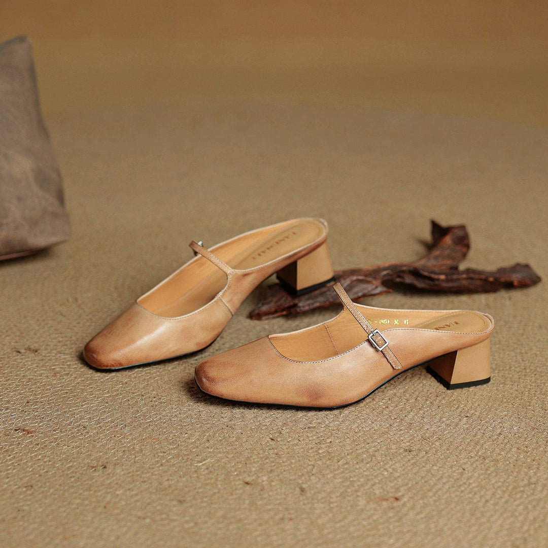 Sheryl™ | Refined Leather Walking Mules