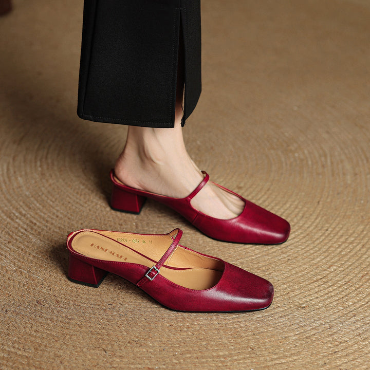 Sheryl™ | Refined Leather Walking Mules