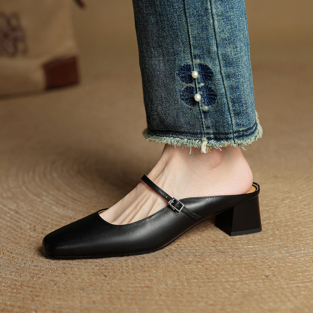 Sheryl™ | Refined Leather Walking Mules