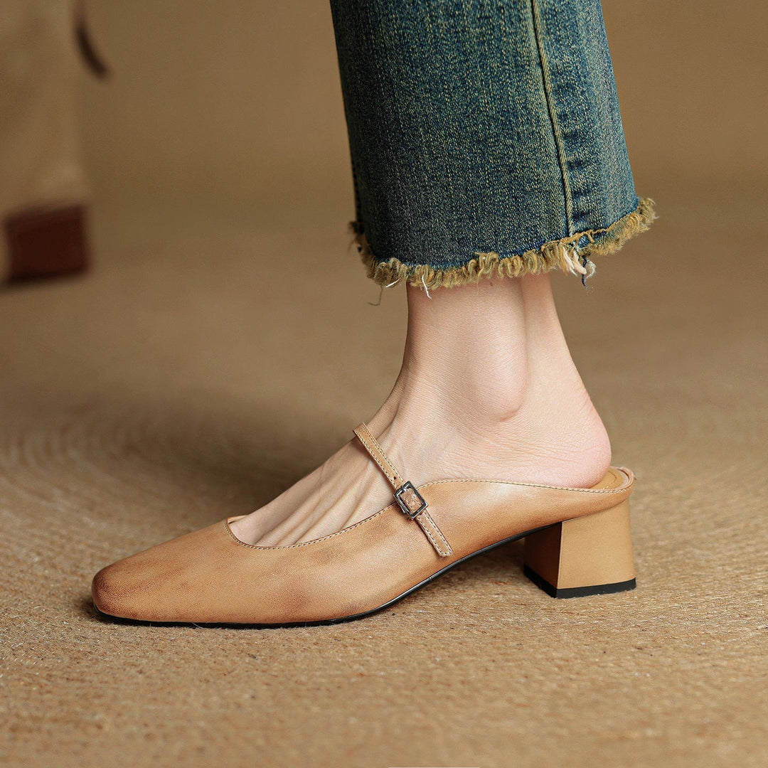 Sheryl™ | Refined Leather Walking Mules
