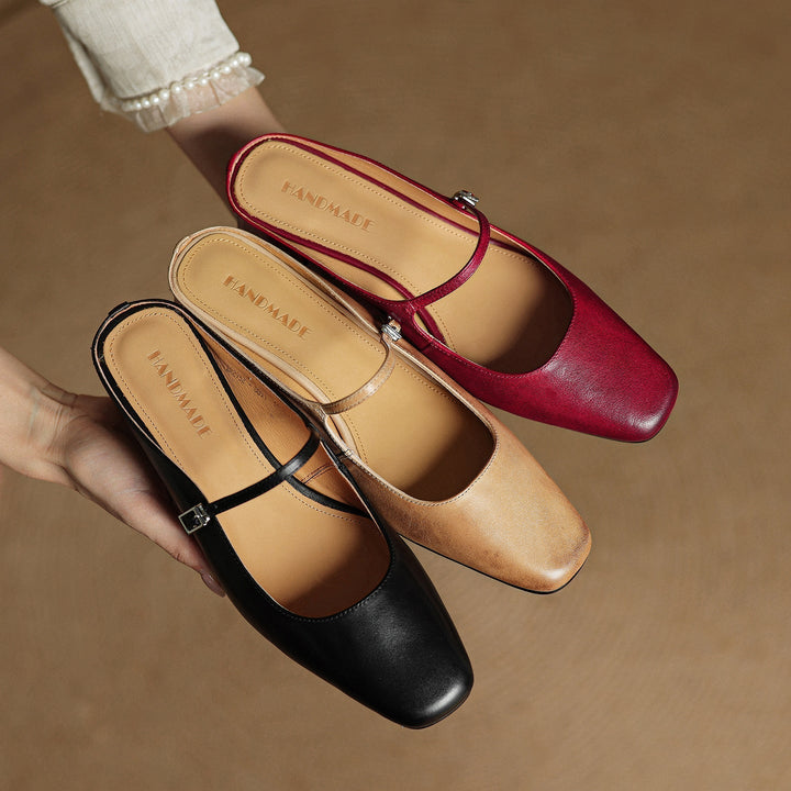 Sheryl™ | Refined Leather Walking Mules